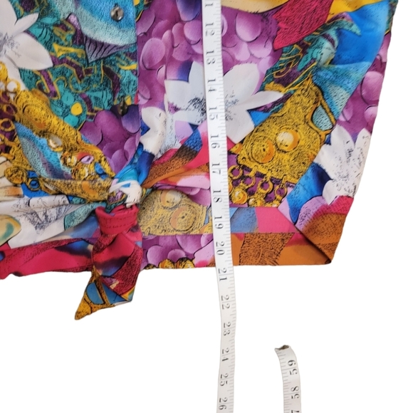 *set* Vintage Rafaella 100% silk pleated skirt with silk tie blouse Women's M/L - Picture 6 of 15